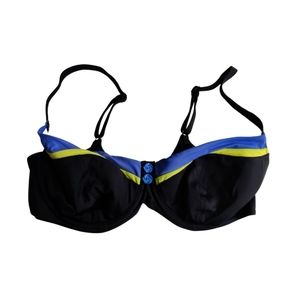 Freya Black Retro Style Swim Top